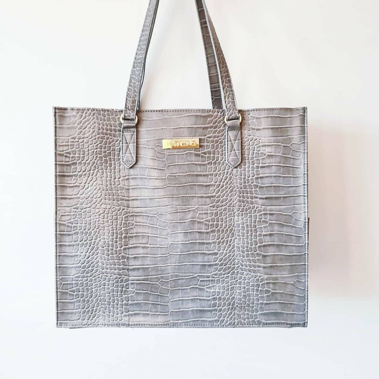 grey croc bag